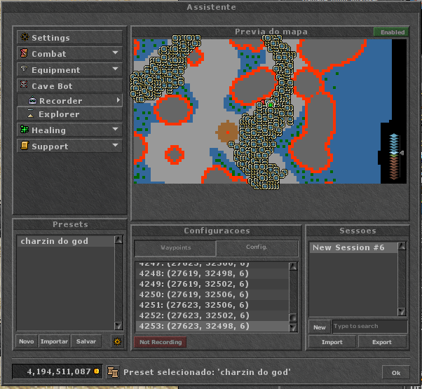 Cave Bot — waypoints e navegação automática pelo mapa